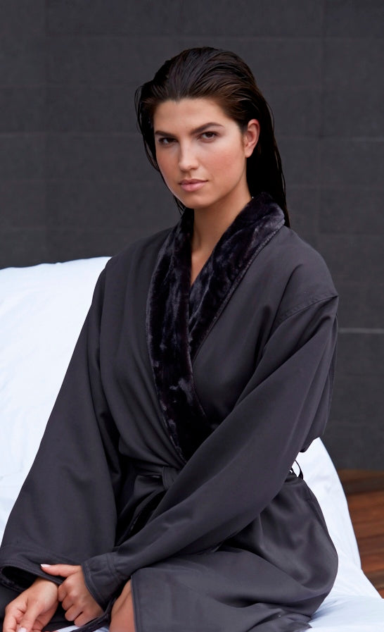 Microfiber Shimmer Lined Bathrobe