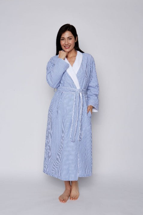 Seersucker Robe Blue Video