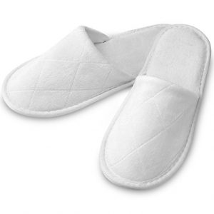 white plush slipper