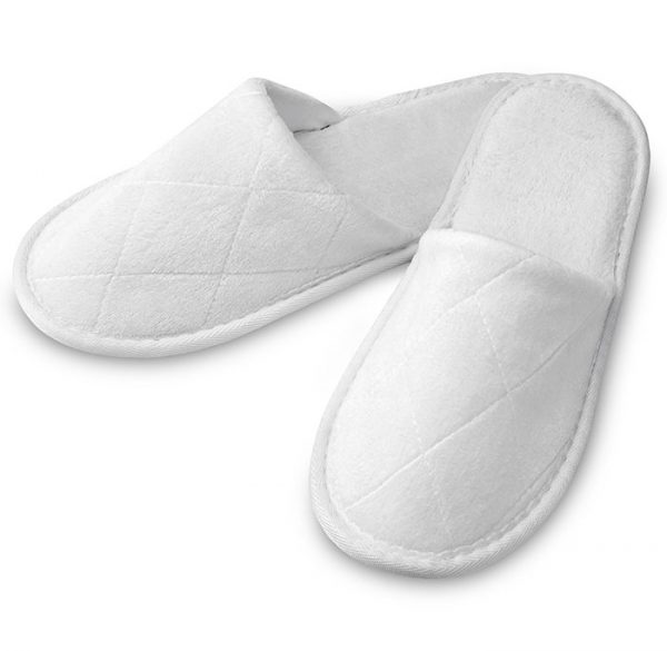 white plush slipper