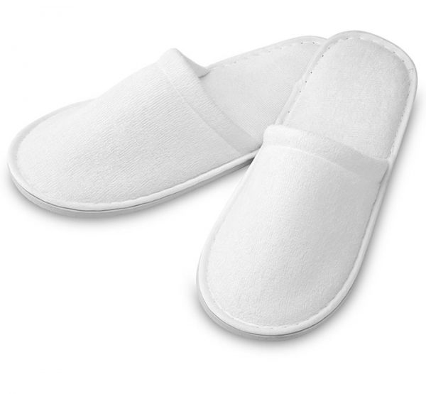 white terry slipper